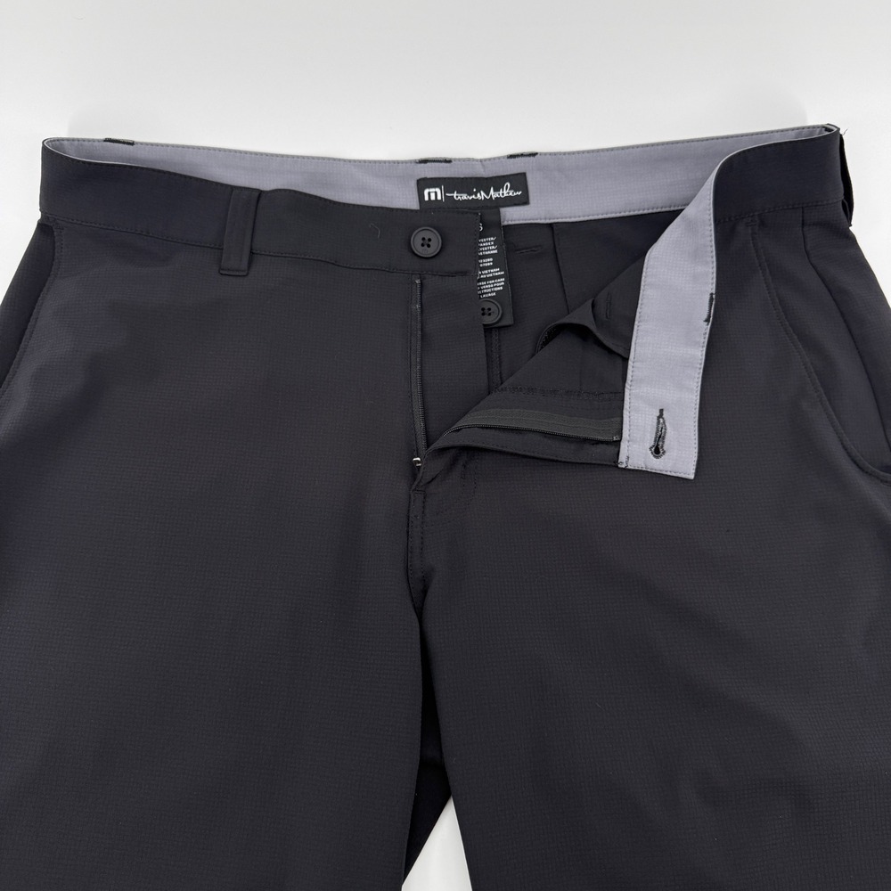 TravisMathew Golf Shorts‎ Mens 36 Black Solid Performance Stretch